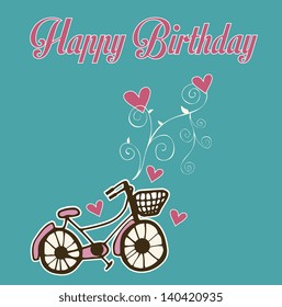 happy birthday over blue background vector illustration