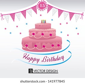 happy birthday over white background vector illustration