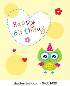 Happy Birthday Owl Stock Vector (Royalty Free) 94851439 | Shutterstock