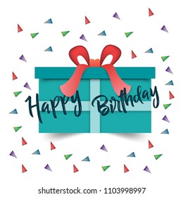 happy birthday with paper cut style
