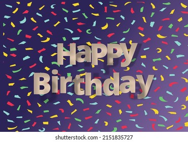 Happy Birthday paper cutout with confetti