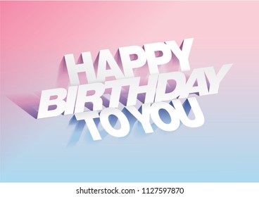 happy birthday paper cutting greetings template vector/illustration