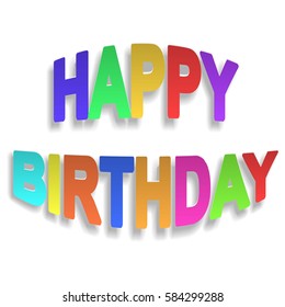 Happy Birthday Paper Sign On White Stock Vector (Royalty Free ...