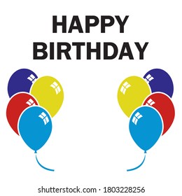 Happy Birthday Party Background With Colorful Balloons Vector Illustration