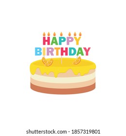 Happy birthday party birthday cake box Celebration Party Hat Gifts Multicolor balloons birthday candles set isolated flat vector graphic design illustration And icon elements