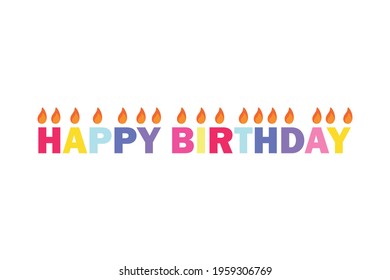 Happy birthday party birthday cake box Celebration Party Hat Gifts Multicolor balloons birthday candles set,Colorful Party Flags,Party fireworks isolated flat vector illustration And icon.
