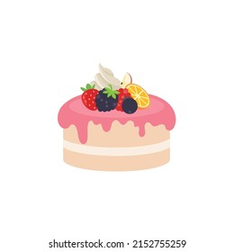 Happy birthday party birthday cake box fruit Cake Chocolate Cake Celebration Party birthday candles set isolated flat vector graphic design illustration And icon elements