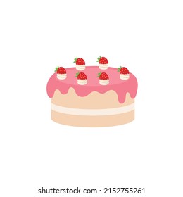 Happy birthday party birthday cake box fruit Cake Chocolate Cake Celebration Party birthday candles set isolated flat vector graphic design illustration And icon elements