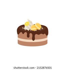Happy birthday party birthday cake box fruit Cake Chocolate Cake Celebration Party birthday candles set isolated flat vector graphic design illustration And icon elements