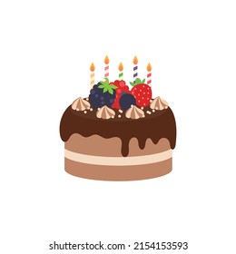 Happy birthday, party birthday, cake box,fruit Cake,Chocolate Cake,Celebration Party birthday candles set isolated flat vector graphic design illustration And icon elements