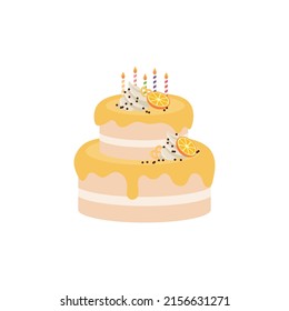 Happy birthday, party birthday, cake box,fruit Cake,Chocolate Cake,Celebration Party birthday candles set isolated flat vector graphic design illustration And icon elements