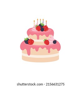 Happy Birthday, Party Birthday, Cake Box,fruit Cake,Chocolate Cake,Celebration Party Birthday Candles Set Isolated Flat Vector Graphic Design Illustration And Icon Elements