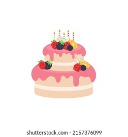 Happy birthday, party birthday, cake box,fruit Cake,Chocolate Cake,Celebration Party birthday candles set isolated flat vector graphic design illustration And icon elements