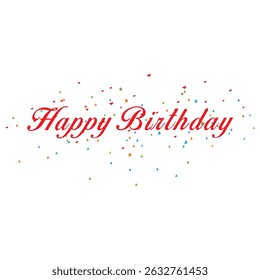 Happy Birthday Party carnival and birthday background decorated silver frame with colorful confetti and balloons and blue text Flat lay style. Holiday card and Greeting card with copy space. eps file.