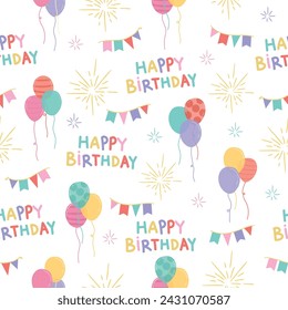 Happy birthday party celebration seamless pattern