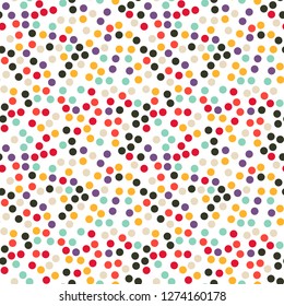 Happy Birthday, Party decor. Vector carnaval seamless colorful pattern. Kids festive background with confetti. Vector colorful kid carnaval Happy birthday party decor in vivid colors