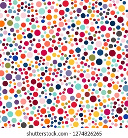 Happy Birthday, Party decor. Vector carnaval seamless colorful pattern. Kids festive background with confetti. Vector colorful kid carnaval Happy birthday party decor in vivid colors