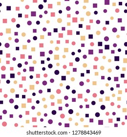 Happy Birthday, Party decor. Vector carnaval seamless colorful pattern. Kids festive background with confetti. Vector colorful kid carnaval Happy birthday party decor in vivid colors