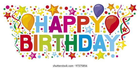 Happy Birthday Party Design Stock Vector (Royalty Free) 97375856 ...