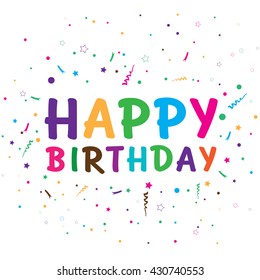Happy birthday party isolated on white background.
