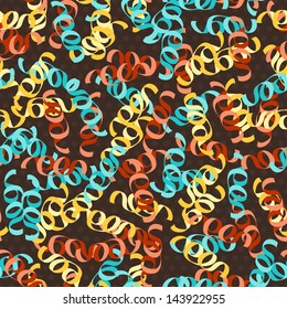 Happy Birthday party seamless pattern with serpentine.