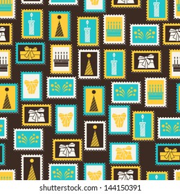 Happy Birthday party seamless pattern.