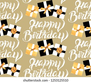 Happy birthday pattern background texture fabric wallpaper
