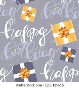 Happy birthday pattern background texture fabric wallpaper