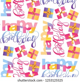 Happy birthday pattern background texture fabric wallpaper