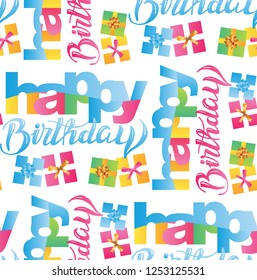 Happy birthday pattern background texture fabric wallpaper