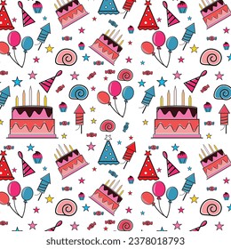 Happy birthday pattern design  background design,