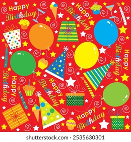Feliz aniversário padrão de design para cartão de aniversário