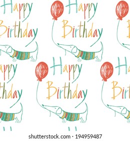 Happy birthday pattern with dog