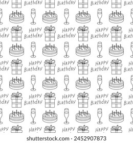 Alles Gute zum Geburtstag. Nahtloser Geburtstag Hintergrund.