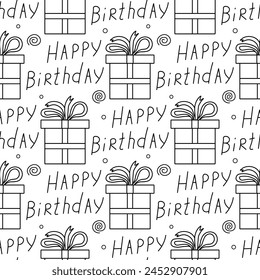 Patrón de feliz cumpleaños. Fondo de cumpleaños sin costuras.