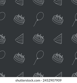 Happy birthday pattern. Seamless birthday background.