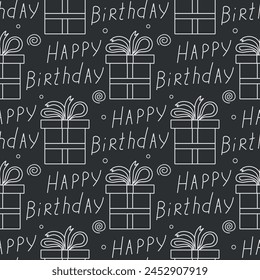 Happy birthday pattern. Seamless birthday background.