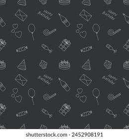 Happy birthday pattern. Seamless birthday background