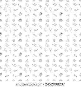Happy birthday pattern. Seamless birthday background