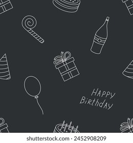 Happy birthday pattern. Seamless birthday background