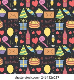 Happy birthday pattern. Seamless birthday background