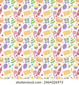 Happy birthday pattern. Seamless birthday background