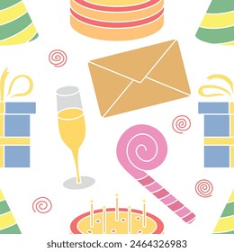 Happy birthday pattern. Seamless birthday background