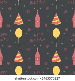Happy birthday pattern. Seamless birthday background