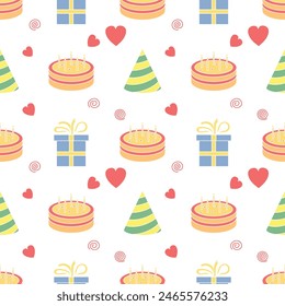 Happy birthday pattern. Seamless birthday background