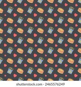 Happy birthday pattern. Seamless birthday background