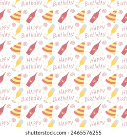 Happy birthday pattern. Seamless birthday background