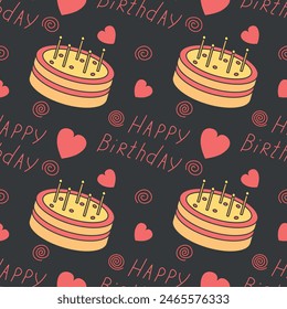 Happy birthday pattern. Seamless birthday background