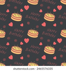Happy birthday pattern. Seamless birthday background