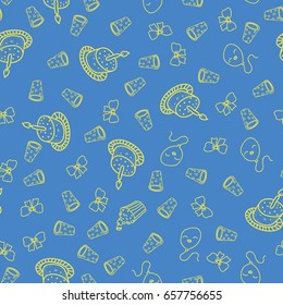 Happy birthday pattern. Seamless for a holiday or birthday. Kawaii. Doodling. Vector illustration